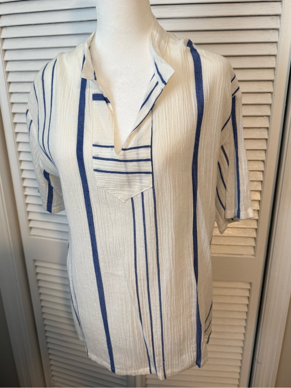 Fisherman Preppy Nautical Women’s Cotton Costal Breathable  Top Size S